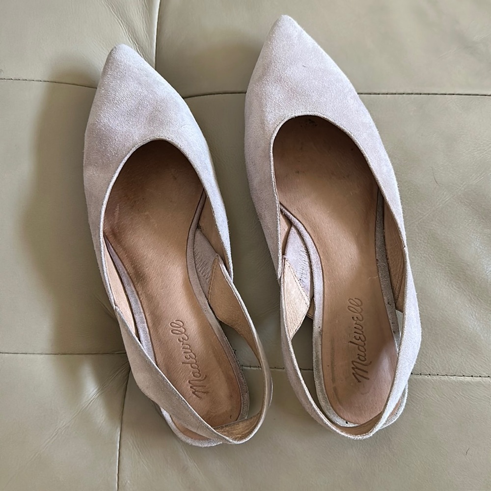 Madewell Lavender Pointy Slingback Flats